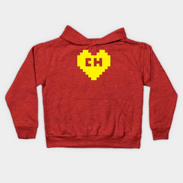 8Bit El Chapulín Heart Kids Hoodie by L. Marco Miranda